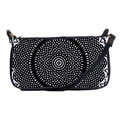 Black Lace Kaleidoscope On White Shoulder Clutch Bags