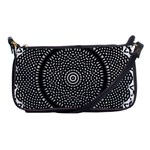 Black Lace Kaleidoscope On White Shoulder Clutch Bags Front