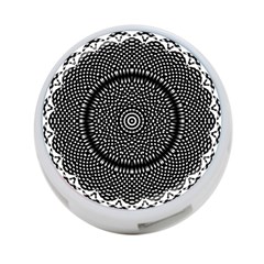 Black Lace Kaleidoscope On White 4-port Usb Hub (one Side) by Amaryn4rt