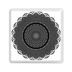 Black Lace Kaleidoscope On White Memory Card Reader (square)  by Amaryn4rt