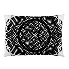 Black Lace Kaleidoscope On White Pillow Case (Two Sides)