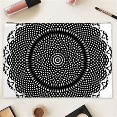 Black Lace Kaleidoscope On White Cosmetic Bag (XXL) 