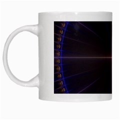 Color Fractal Symmetric Blue Circle White Mugs by Amaryn4rt