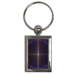 Color Fractal Symmetric Blue Circle Key Chains (rectangle)  by Amaryn4rt