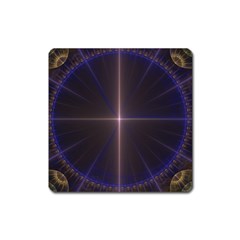 Color Fractal Symmetric Blue Circle Square Magnet by Amaryn4rt