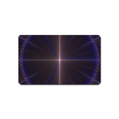 Color Fractal Symmetric Blue Circle Magnet (name Card) by Amaryn4rt