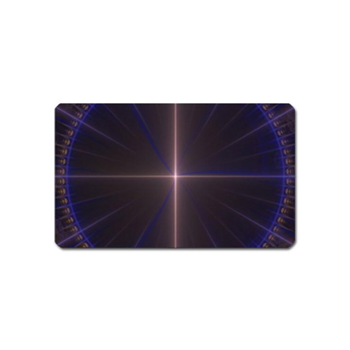 Color Fractal Symmetric Blue Circle Magnet (Name Card)