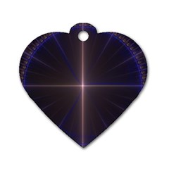 Color Fractal Symmetric Blue Circle Dog Tag Heart (one Side) by Amaryn4rt