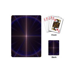 Color Fractal Symmetric Blue Circle Playing Cards (mini)  by Amaryn4rt