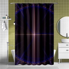 Color Fractal Symmetric Blue Circle Shower Curtain 48  X 72  (small)  by Amaryn4rt