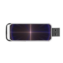 Color Fractal Symmetric Blue Circle Portable Usb Flash (one Side) by Amaryn4rt