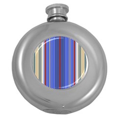 Colorful Stripes Background Round Hip Flask (5 Oz) by Amaryn4rt