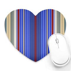 Colorful Stripes Background Heart Mousepads by Amaryn4rt