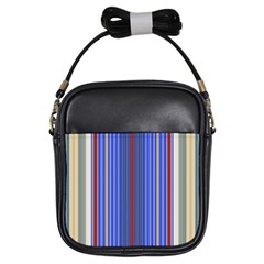 Colorful Stripes Background Girls Sling Bags by Amaryn4rt