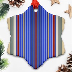 Colorful Stripes Background Snowflake Ornament (two Sides) by Amaryn4rt