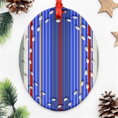 Colorful Stripes Background Ornament (oval Filigree) by Amaryn4rt