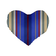 Colorful Stripes Background Standard 16  Premium Flano Heart Shape Cushions by Amaryn4rt