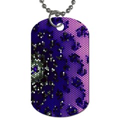 Blue Digital Fractal Dog Tag (two Sides) by Amaryn4rt