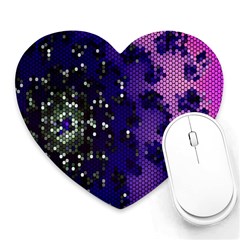 Blue Digital Fractal Heart Mousepads by Amaryn4rt