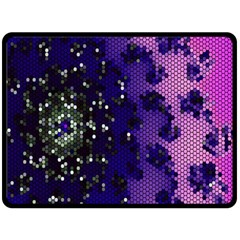 Blue Digital Fractal Fleece Blanket (large)  by Amaryn4rt