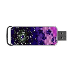 Blue Digital Fractal Portable Usb Flash (one Side) by Amaryn4rt