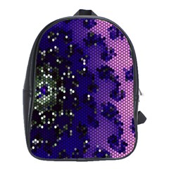 Blue Digital Fractal School Bags (xl)  by Amaryn4rt