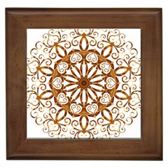 Golden Filigree Flake On White Framed Tiles by Amaryn4rt