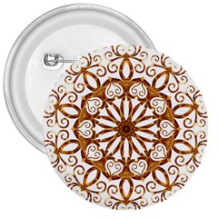 Golden Filigree Flake On White 3  Buttons by Amaryn4rt