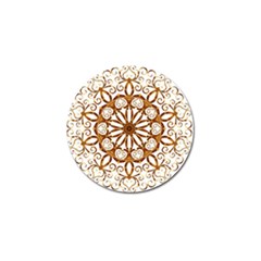 Golden Filigree Flake On White Golf Ball Marker by Amaryn4rt