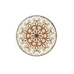 Golden Filigree Flake On White Hat Clip Ball Marker (4 Pack) by Amaryn4rt