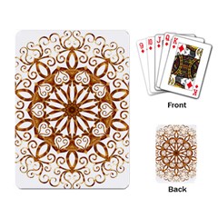 Golden Filigree Flake On White Playing Card by Amaryn4rt