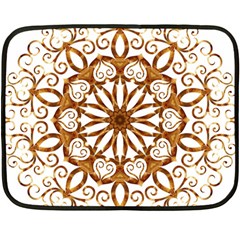 Golden Filigree Flake On White Double Sided Fleece Blanket (mini)  by Amaryn4rt