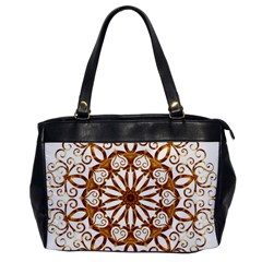 Golden Filigree Flake On White Office Handbags by Amaryn4rt