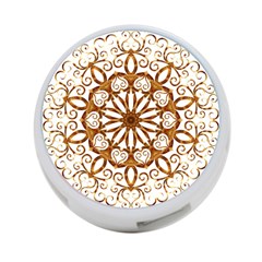 Golden Filigree Flake On White 4-port Usb Hub (one Side) by Amaryn4rt