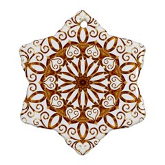 Golden Filigree Flake On White Snowflake Ornament (two Sides) by Amaryn4rt