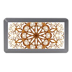 Golden Filigree Flake On White Memory Card Reader (mini) by Amaryn4rt