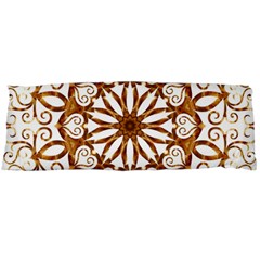 Golden Filigree Flake On White Body Pillow Case (dakimakura) by Amaryn4rt