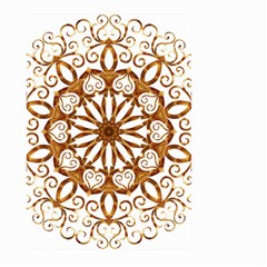 Golden Filigree Flake On White Large Garden Flag (two Sides) by Amaryn4rt