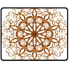 Golden Filigree Flake On White Double Sided Fleece Blanket (medium)  by Amaryn4rt