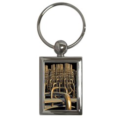 Fractal Image Of Copper Pipes Key Chains (rectangle)  by Amaryn4rt