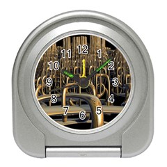 Fractal Image Of Copper Pipes Travel Alarm Clocks by Amaryn4rt