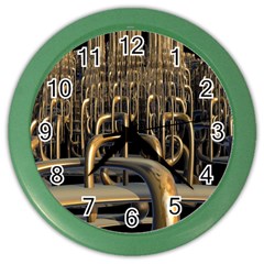 Fractal Image Of Copper Pipes Color Wall Clocks by Amaryn4rt