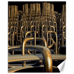 Fractal Image Of Copper Pipes Canvas 11  X 14   by Amaryn4rt