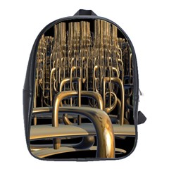 Fractal Image Of Copper Pipes School Bags(large)  by Amaryn4rt