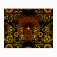 Fractal Yellow Design On Black Small Glasses Cloth by Amaryn4rt