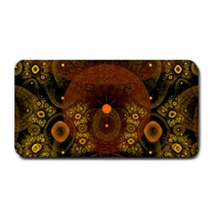 Fractal Yellow Design On Black Medium Bar Mats by Amaryn4rt