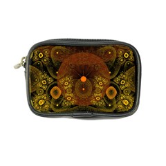 Fractal Yellow Design On Black Coin Purse by Amaryn4rt