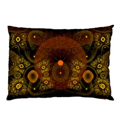 Fractal Yellow Design On Black Pillow Case (two Sides) by Amaryn4rt