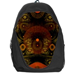 Fractal Yellow Design On Black Backpack Bag by Amaryn4rt