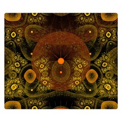 Fractal Yellow Design On Black Double Sided Flano Blanket (small)  by Amaryn4rt